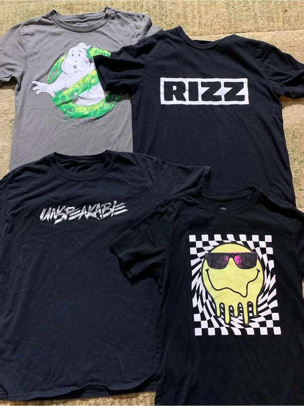 Graphic Tee Lot — Black & Gray Pop Art Designs